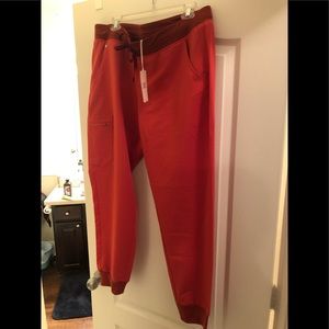 Clay colored figs jogger scrub bottoms